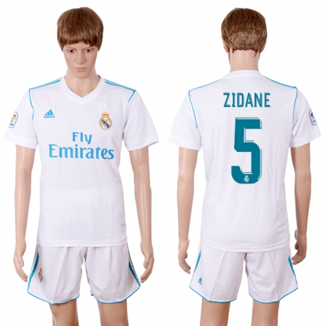 Real Madrid #5 Zidane White Home Soccer Club Jersey - Click Image to Close